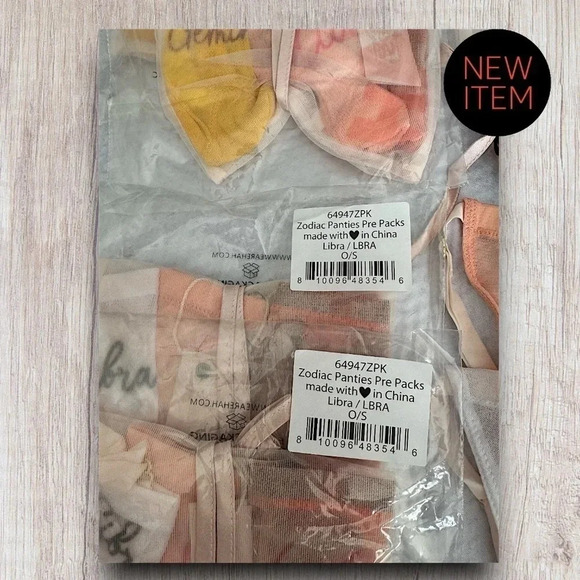 Free People x We Are HAH Zodiac 3 Pack Thongs In MultI Colors  OS Gemini & Libra - Picture 6 of 7